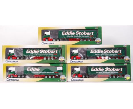 A collection of 5x Cararama made 1:50 scale Eddie Stobart haulers / lorries. All appear mint and unused, within the original 