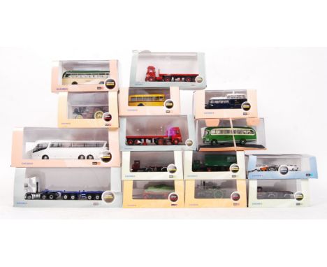 A collection of 15x assorted Oxford 1:76 scale diecast models ' Haulage,' ' Omnibus, ' ' Commericals,' and ' Showtime .' All 