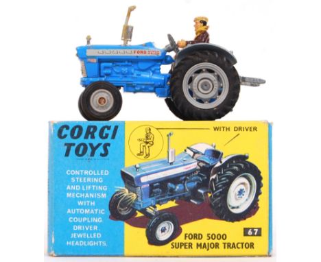 An original vintage Corgi Toys diecast model No. 67 ' Ford 5000 Super Major Tractor .' Appears good to very good, within the 