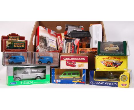 A collection of assorted boxed diecast model cars and vehicles. To include; Corgi, Cararama, Oxford Diecast, Matchbox, Motor 