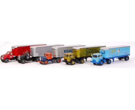 A collection of 5x American made First Gear 1:34 scale precision diecast model lorries / Mack trucks. All haulage related. To