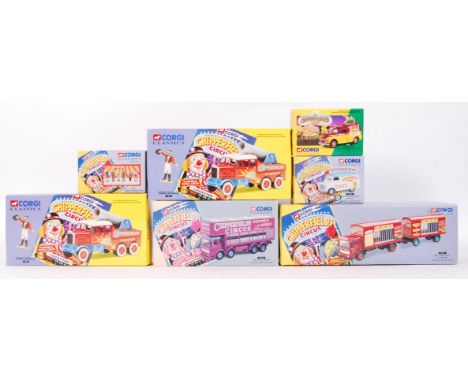 A collection of 7x Corgi Chipperfields Circus diecast model sets. To include; 97896, 97889, 17801 (x2), 06601, 96905 and ' Si