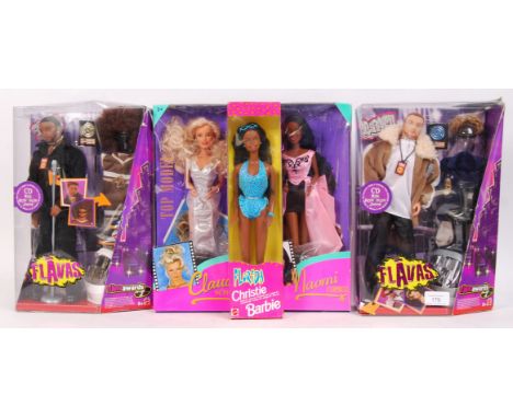 A Mattel made ' Florida Christie ' Barbie doll (sealed) along with 2x Mattel ' Flavas ' dolls (Liam &amp; Tre ), and two Hasb
