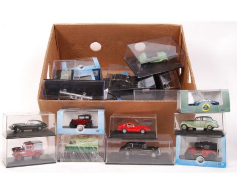 A large collection of 25x assorted Oxford Diecast 1:43 scale model vehicles. All boxed, some with their cardboard outer sleev