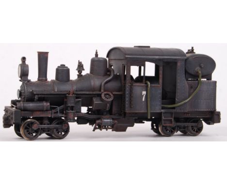 A good On30 scale Rivarossi / or Bachmann Spectrum geared locomotive. Likely custom. High level of detail, with weathering. U