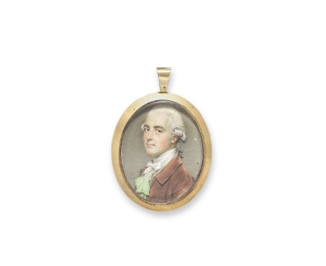 John Smart (British, 1742-1811) A portrait miniature of a gentleman, traditionally identified as Sir John Eden, wearing a bro