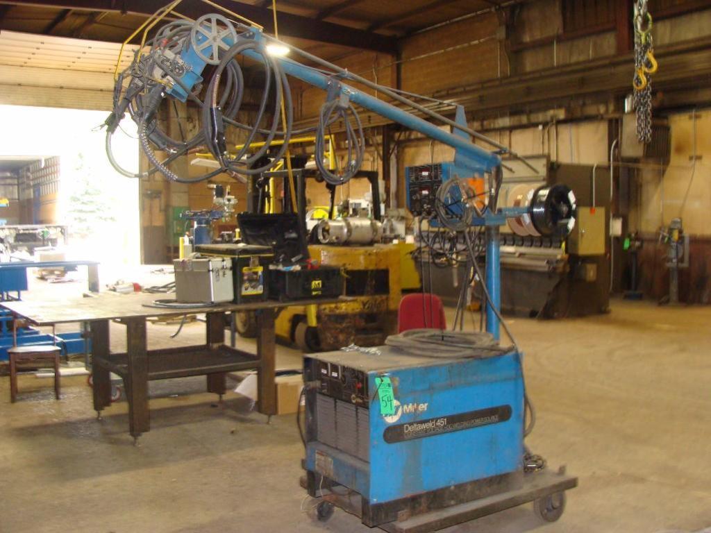 1990 Miller Deltaweld 451 Boom Welder with Miller DVC-2 Wire Feed, SN ...