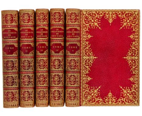 Literatur - Illustrierte Bücher - - Boccaccio, Giovanni. Le Decameron. 5 Bände. Mit 5 gestochenen Frontispizen, 1 gestochenen