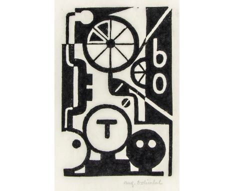 Tschinkel, Augustin. Betriebsorganisation. Linolschnitt auf Japan. Signiert rechts unten mit Bleistift. 1928. Bildgröße: 17 x
