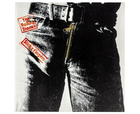 Warhol, Andy. Sammlung von 3 von Warhol gestalteten Langspielplatten. Ca. 1968-1979.I. The Rolling Stones. Sticky Fingers. EM