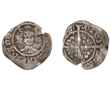Richard II (1377-1399), First period, Penny, type I, Durham, Bp Fordham or Bp Skirlaw, lis on breast, 0.94g/3h (Allen DM 153;