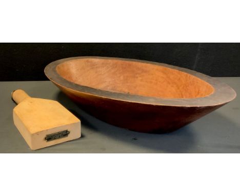 Kitchenalia - a 19th century oval dough trough, slightly slopped sides'  A 1920s/30s G Rushbrooke (Smithfield ltd) Butchers F