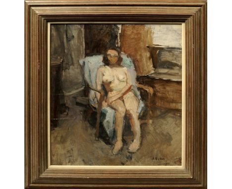 Anthony Eyton LG RWA RWS NEAC RA, British b.1923- "Seated Model"; oil on panel, signed, 45.5x39cm, (may be subject to Droit d