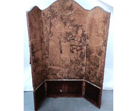 A three fold tapestry pane screen, 190 cm highneeds a little TLC