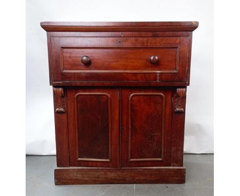 A Victorian mahogany secretaire cabinet, 92 cm wideVarious loses, split to a side and cupboard door