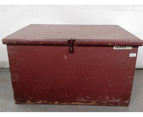 A Victorian painted pine trunk, 84 cm wideVarious surface losses, general wear