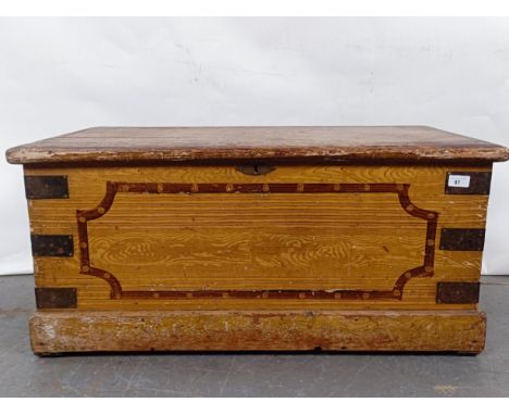 A Victorian painted trunk, 92 cm wideSurface wear, losses
