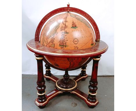 A Zoffoli drinks cabinet, in the form of a globe, 85 cm diameter