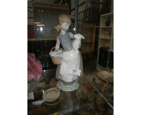 Lladro Figure of a Girl with Lamb