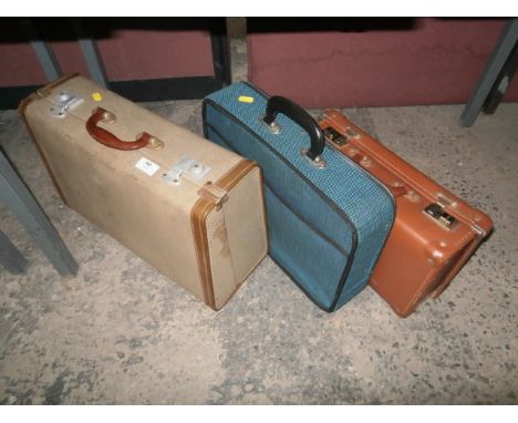 2 Vintage Suitcases and a Retro Briefcase