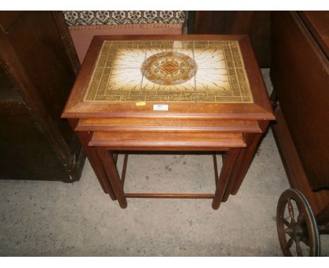 Tile Topped Nest of 3 Tables