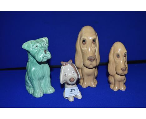 Four Small Sylvac Dogs