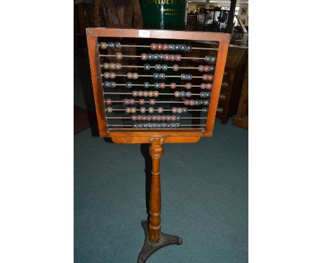 Large Wooden Abacus on Turned Support