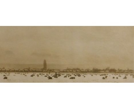 20thC. Boston stump, artist signed print, 35cm x 46.5cm.