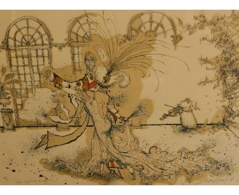 Ronald Searle (1920-2011). Whatever happened to the Romdroffs?, artist signed, titled, limited edition coloured print, 76/99,