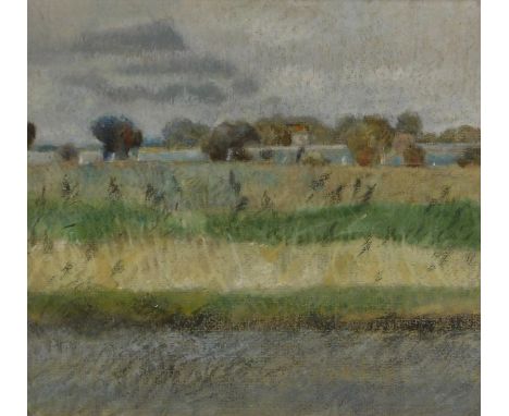 Jill Marschner (20thC). Croft Marshes, pastel, signed and titled verso, 19.5cm x 21.5cm. Artists stamp verso.