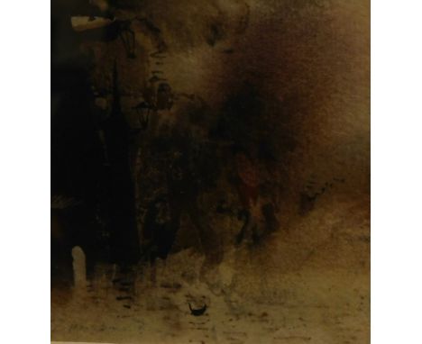 R. Zaripov (20thC). Town at night, watercolour, signed and titled verso, 9cm x 8cm, and another Bukhara at night (2).