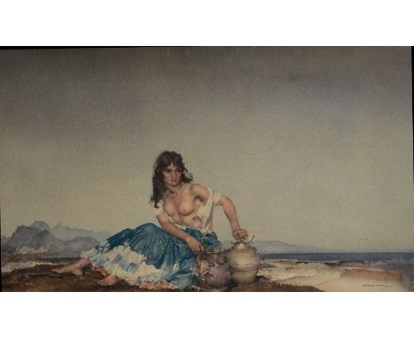 William Russell Flint (1880-1969). Sara, artist signed coloured print, 43cm x 66cm.