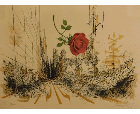 Ronald Searle (1920-2011). Bloomsday, artist signed, titled, limited edition coloured print, 79/99, 48cm x 62cm.