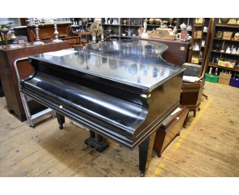 A 'C Bechstein Model B' ebonized grand piano,&nbsp;numbered on frame 111838, further numbered 46930, length including keyboar