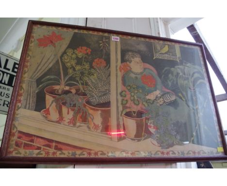 After John Nash,&nbsp;'Window Plants', lithograph, 49.5 x 76cm. 