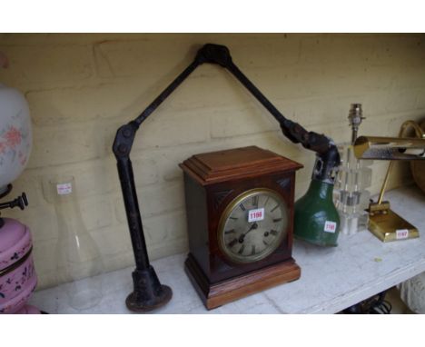 A vintage MLK-ELEK industrial articulated lamp,&nbsp;with green enamel shade.&nbsp; 