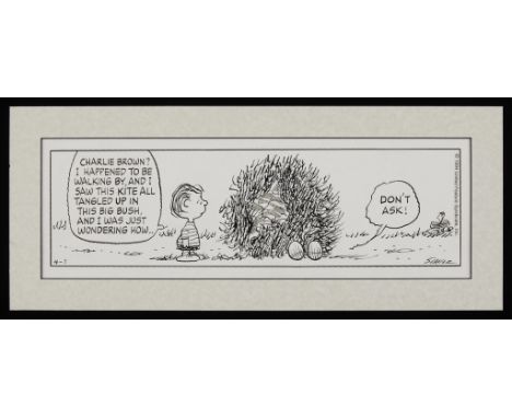 Charles Schulz (American, 1922-2000). Original three panel "Peanuts" comic strip, the daily strip for Thursday, April 7, 1994