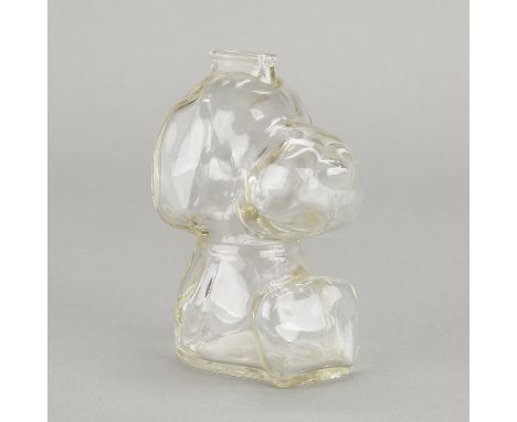 Vintage glass coin or piggy bank in the form of a seated Snoopy, ca. 1960s.Height: 6 in width: 4 in x depth: 5 in.Condition:T