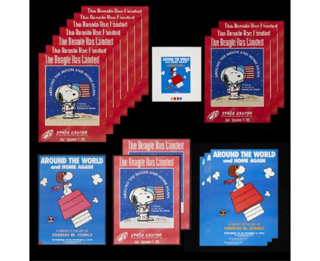 Group of 17 posters for two different tribute exhibitions to Charles Schulz including:Eleven posters for the exhibit "Around 