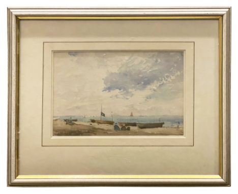 Franklin White (1892-1975)'Waiting on  the beach, St Margaret's Bay 1924', watercolour, signed lower left 'Franklin White', m