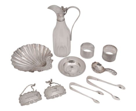 A George V silver butter shell and other silver first Birmingham, 1936, Thomas Latham &amp; Ernest Morton, pierced handle, on