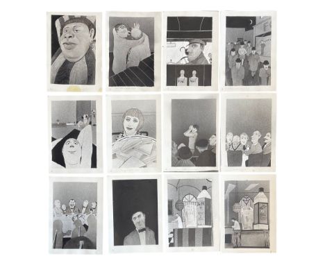 Graham Chapman (1941-1989) Interest. A collection of original humorous illustrations comprising a series of seventeen biograp