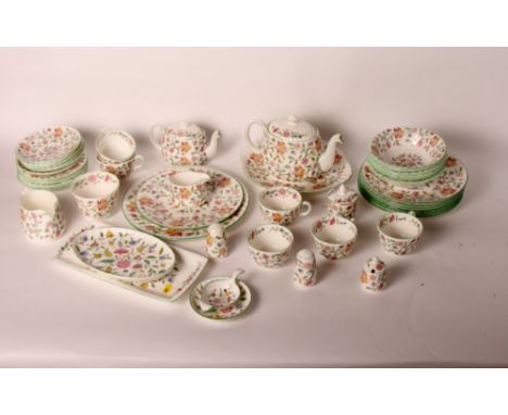 A Minton "Haddon Hall" pattern part tea service, forty-six pieces approx