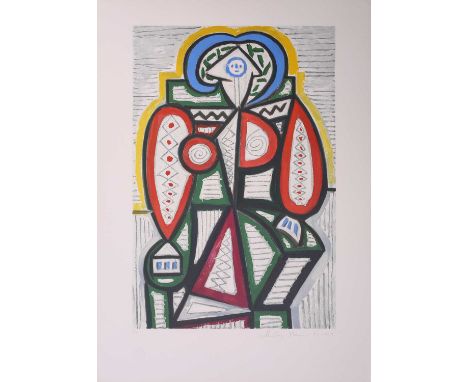 After Pablo Picasso (1881 - 1973) 'Femme Assise', Picasso Estate Collection limited edition colour lithograph, signed and num