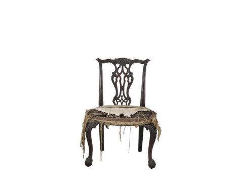 A PAIR OF CHIPPENDALE REVIVAL MAHOGANY SIDE CHAIRS, Provenance: Rathescar House, Co. Louth