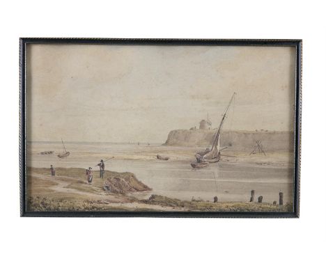 CHARLES (VALLENCEY) PRATT (1789-1865)The Bray River and Martello TowerWatercolour, 24 x 39cmSigned verso with initials and in