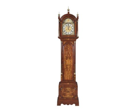 A GEORGE I LONGCASE CLOCK, with movement by Daniel Quare, London (1647/49-1724), contained in a mahogany (later) inlaid case,