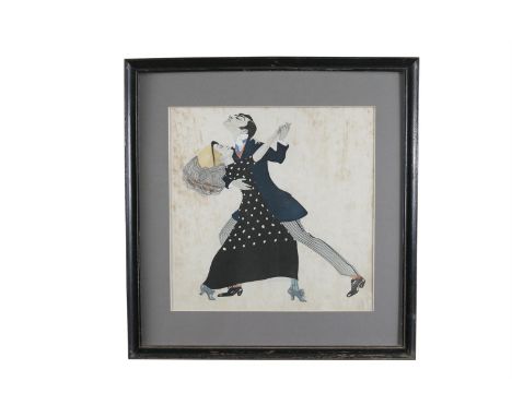 LEO RAUTH (1884 - 1913)Schwoof-Two Step & WindhundA pair, gouache stencil, 37 x 37cmSigned, dated and inscribed, 1911