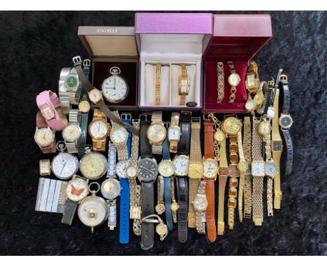 Collection of Assorted Ladies & Gent Wrist Watches, both bracelet and leather straps, including a Remmie Mackintosh set of wa