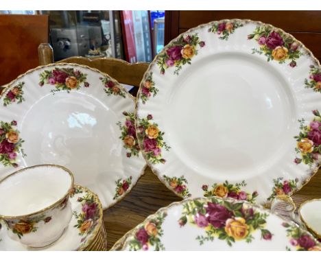 Royal Albert 'Old Country Roses' Tea/Dinner Service, comprising large teapot, large coffee pot, large milk jug, medium milk j